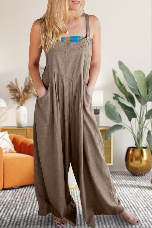 Straps Bib Overalls Wide Leg Jumpsuit