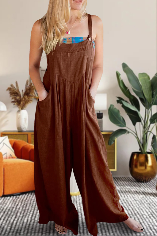 Straps Bib Overalls Wide Leg Jumpsuit