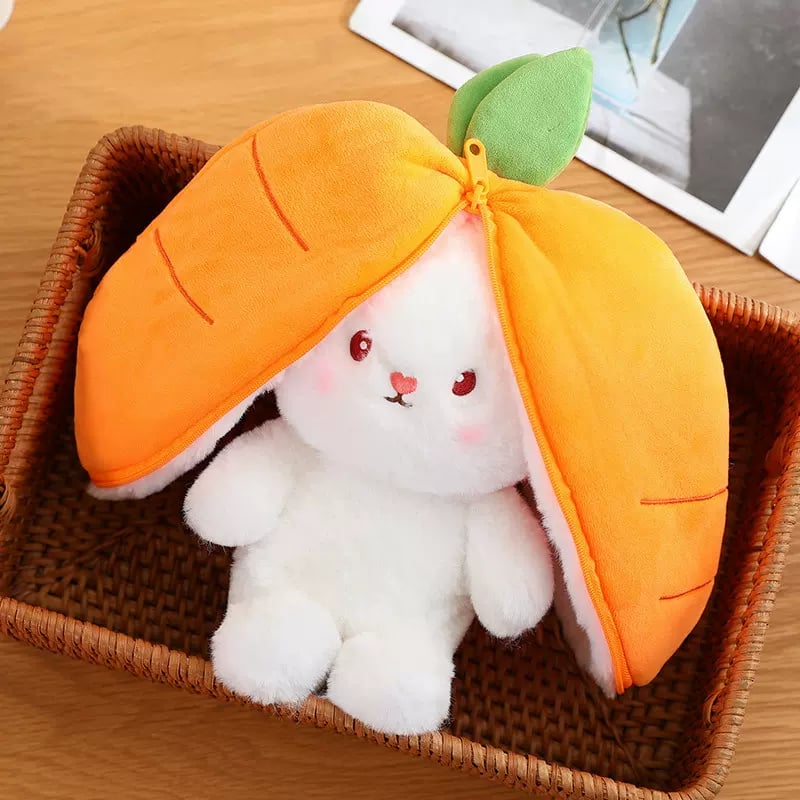 Strawberry Bunny Transformed into Little Rabbit Fruit Doll Plush Toy