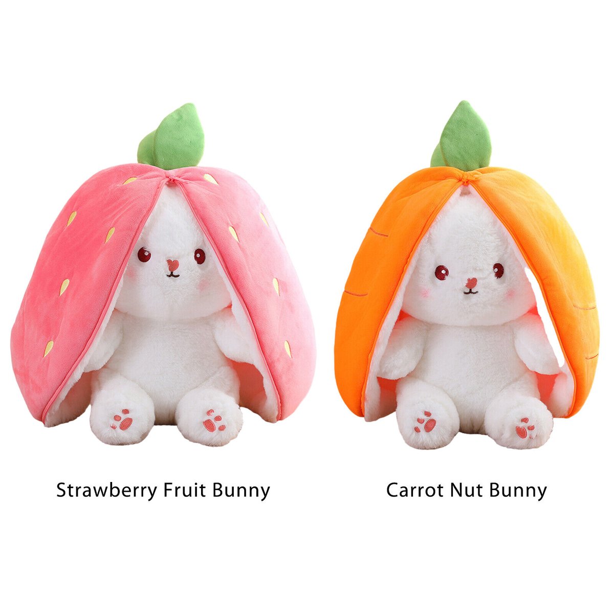 Strawberry Bunny Transformed into Little Rabbit Fruit Doll Plush Toy