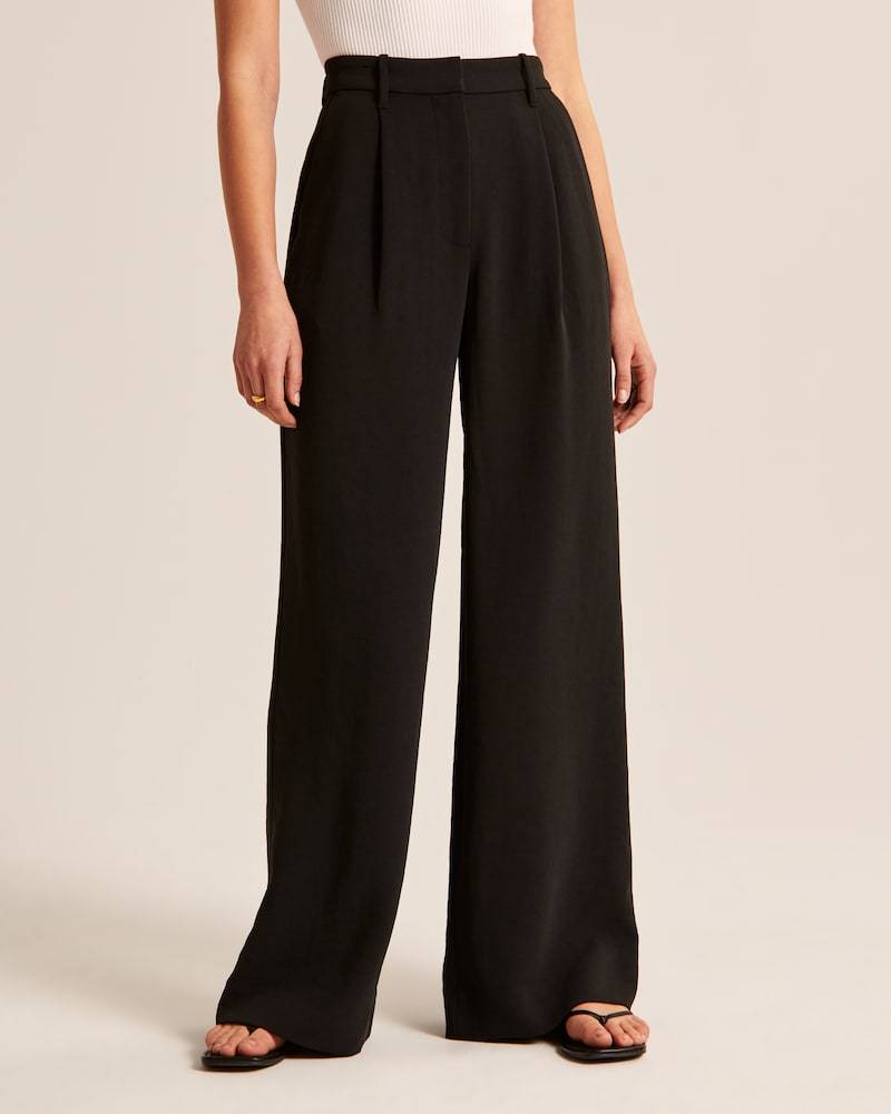 Summer 2023 Icy Tailored Lightweight Wide-Leg Pants