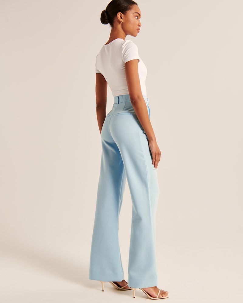 Summer 2023 Icy Tailored Lightweight Wide-Leg Pants