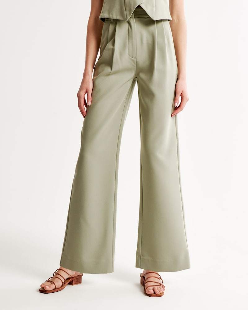 Summer 2023 Icy Tailored Lightweight Wide-Leg Pants