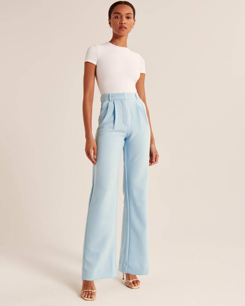 Summer 2023 Icy Tailored Lightweight Wide-Leg Pants