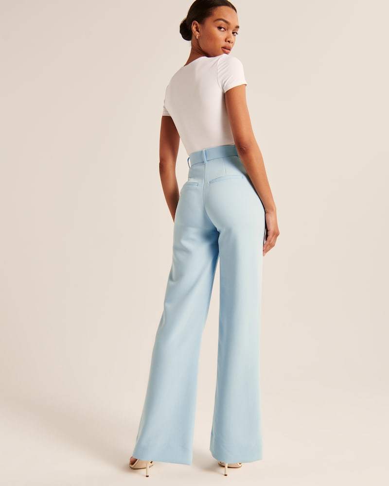 Summer 2023 Icy Tailored Lightweight Wide-Leg Pants