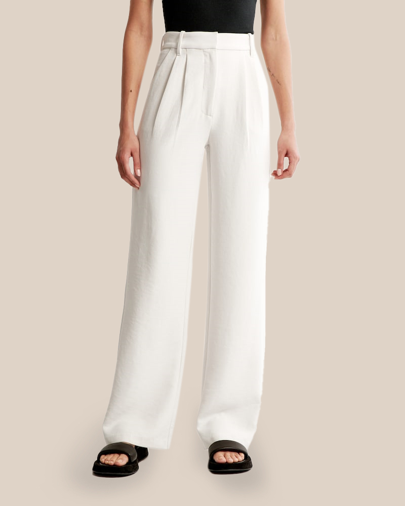 Summer 2023 Icy Tailored Lightweight Wide-Leg Pants