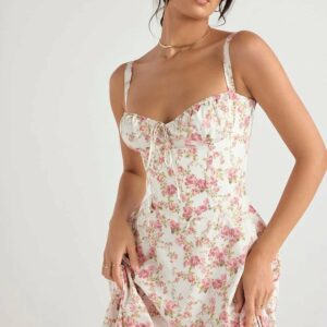 (Summer Hot Sale – 40% OFF) Comfortable Beauty-No underwire-Print Bustier Sundress