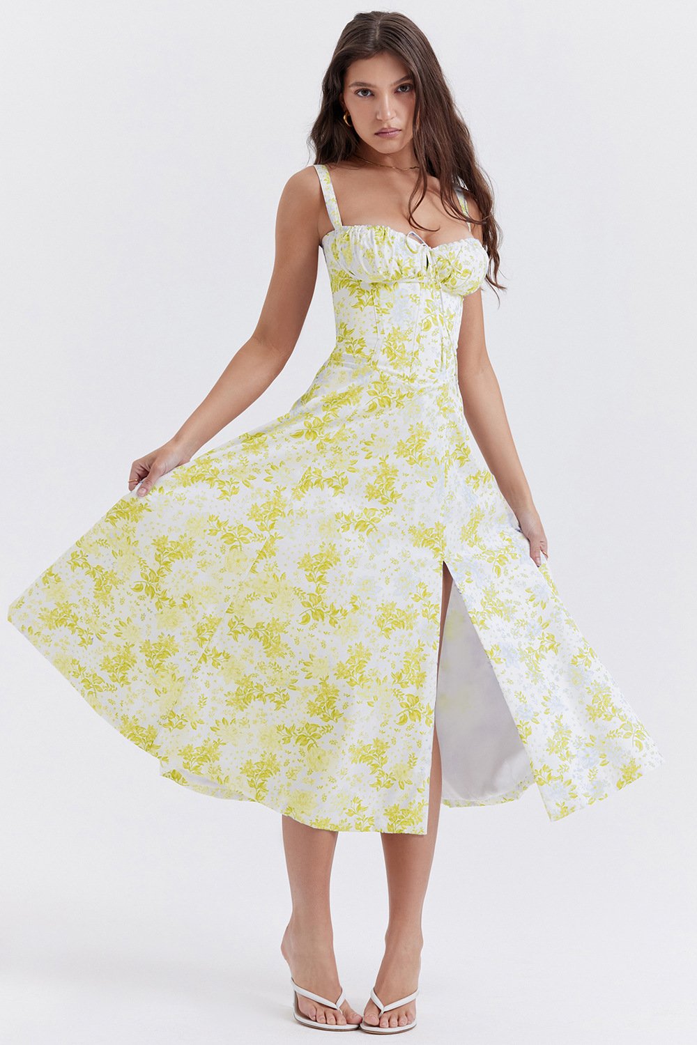 (Summer Hot Sale - 40% OFF) Comfortable Beauty-No underwire-Print Bustier Sundress