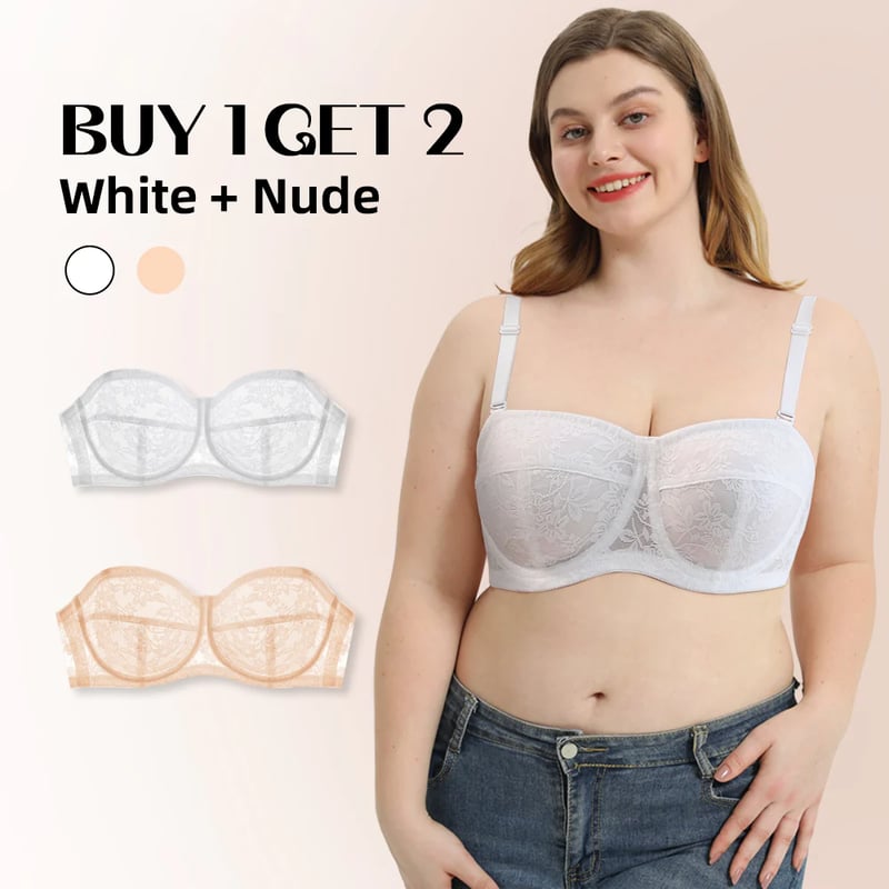 (Summer Hot Sale - 49% OFF) PLUS SIZE ULTRA THIN STRAPLESS BRAS - BUY 1 GET 1 FREE (2PCS)