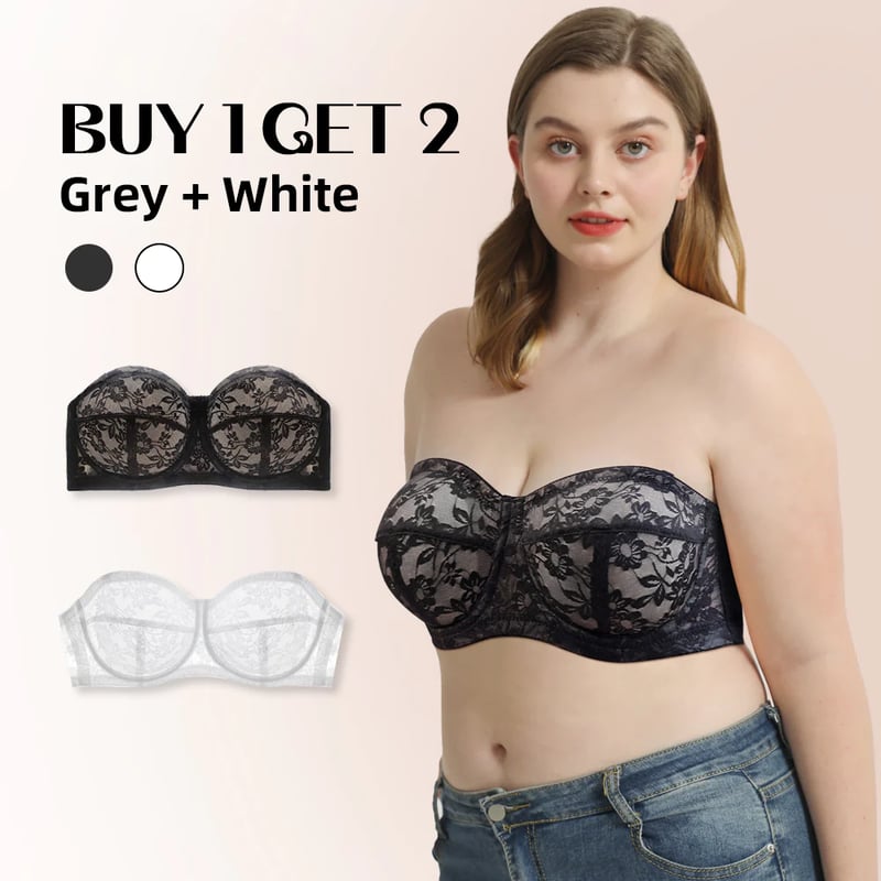 (Summer Hot Sale - 49% OFF) PLUS SIZE ULTRA THIN STRAPLESS BRAS - BUY 1 GET 1 FREE (2PCS)