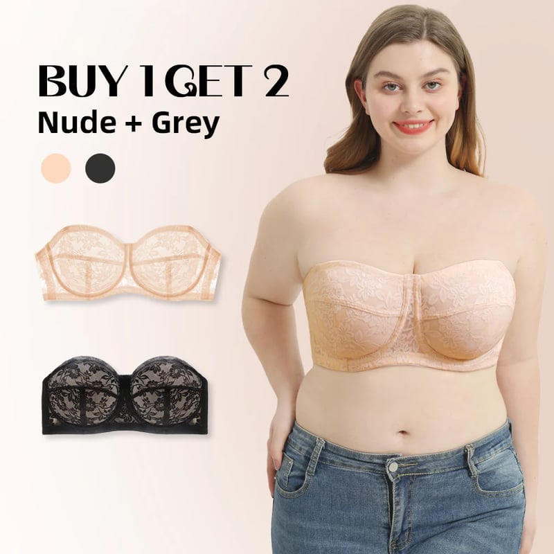 (Summer Hot Sale – 49% OFF) PLUS SIZE ULTRA THIN STRAPLESS BRAS – BUY 1 GET 1 FREE (2PCS)