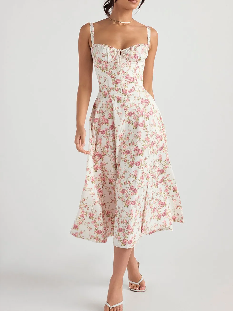 (Summer Sale 49% OFF) - Carmen Print Bustier Sundress