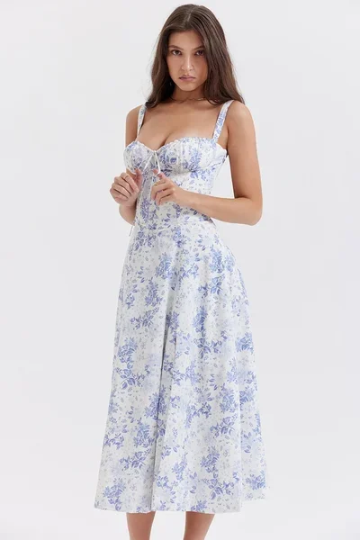 (Summer Sale 49% OFF) - Carmen Print Bustier Sundress