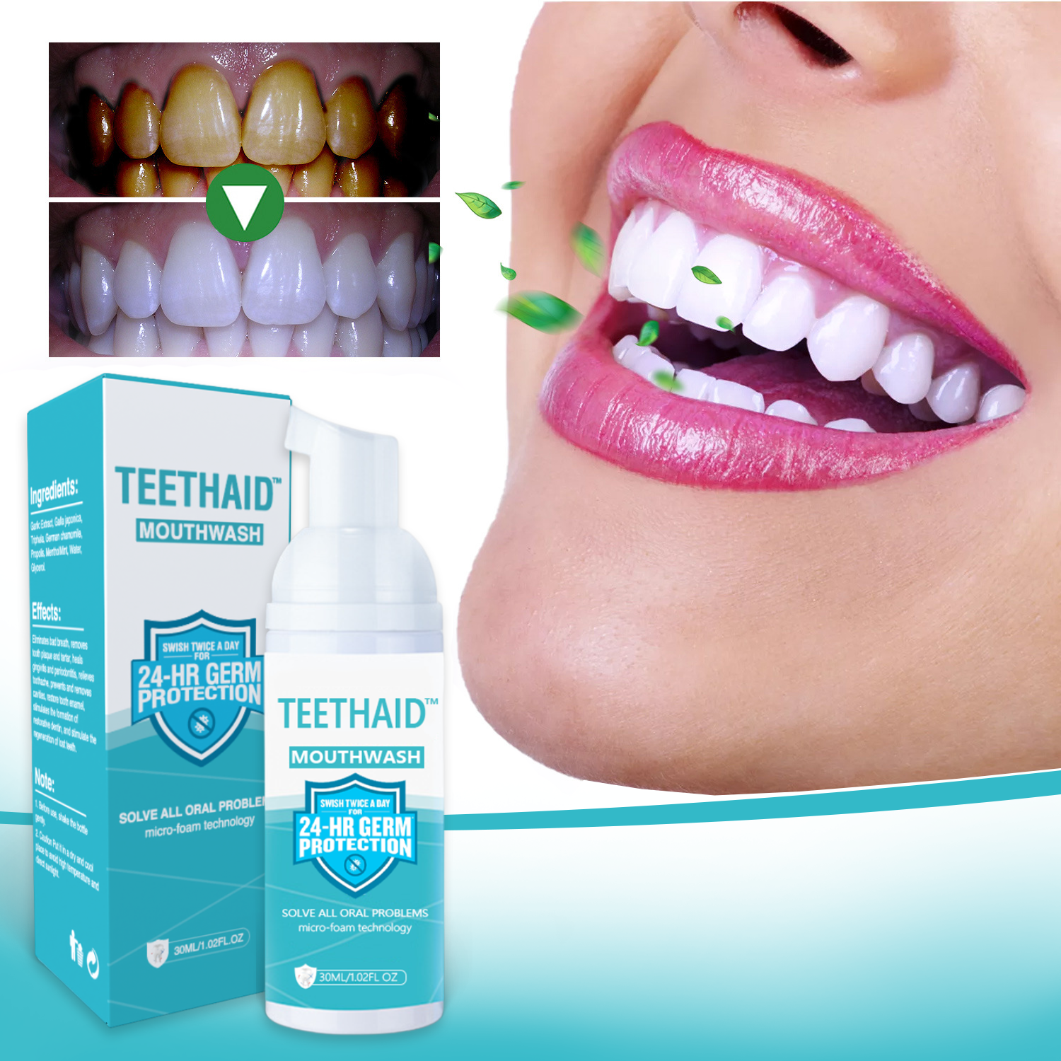 Teethaid - Pure Herbal Teeth Whitening & Mouth Repair Mousse