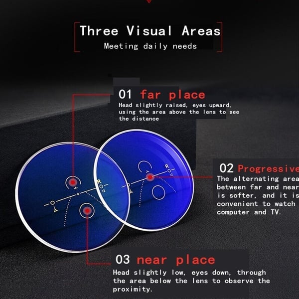 Titanium progressive far and near dual-use reading glasses