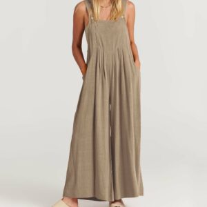 Wide Leg Overalls Straps Jumpsuit