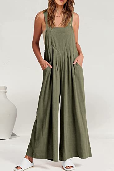 Wide Leg Overalls Straps Jumpsuit