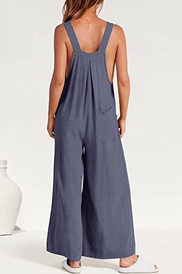 Wide Leg Overalls Straps Jumpsuit