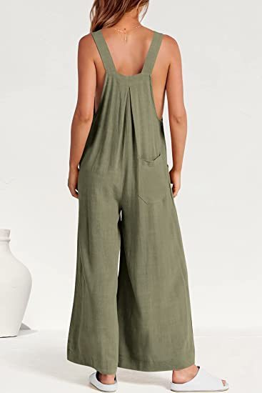 Wide Leg Overalls Straps Jumpsuit