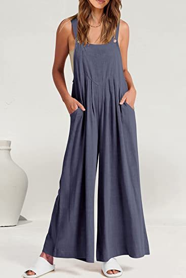 Wide Leg Overalls Straps Jumpsuit