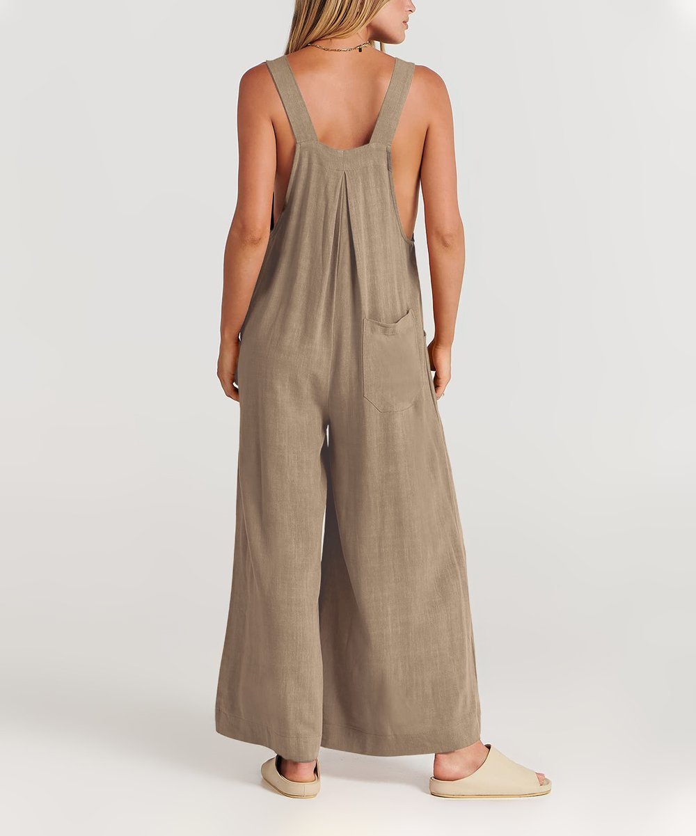 Wide Leg Overalls Straps Jumpsuit