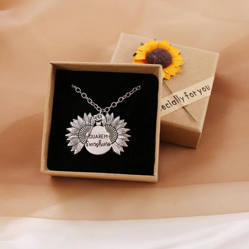 You Are My Sunshine - Sunflower Necklace With Gift Box