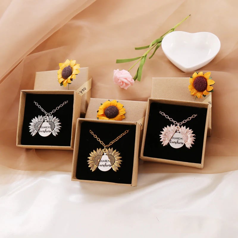 You Are My Sunshine - Sunflower Necklace With Gift Box