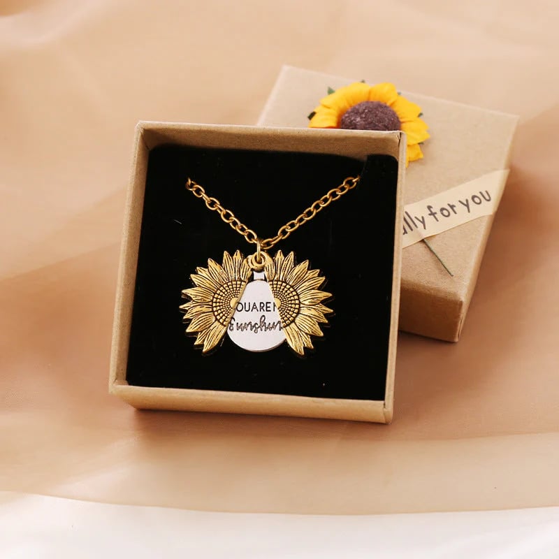 You Are My Sunshine - Sunflower Necklace With Gift Box