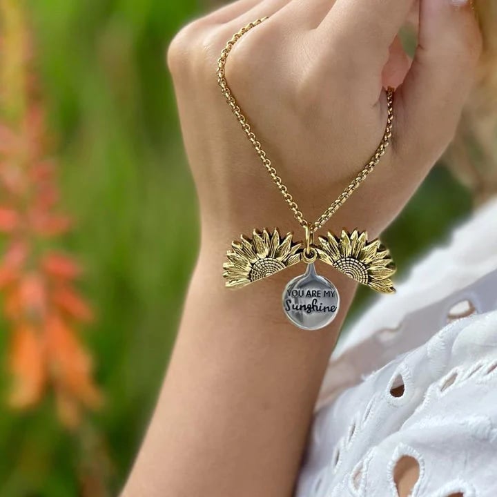 You Are My Sunshine - Sunflower Necklace With Gift Box