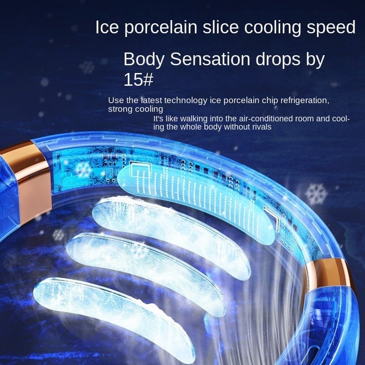 2023 New Leafless Neck fan--Ice magnet cooling