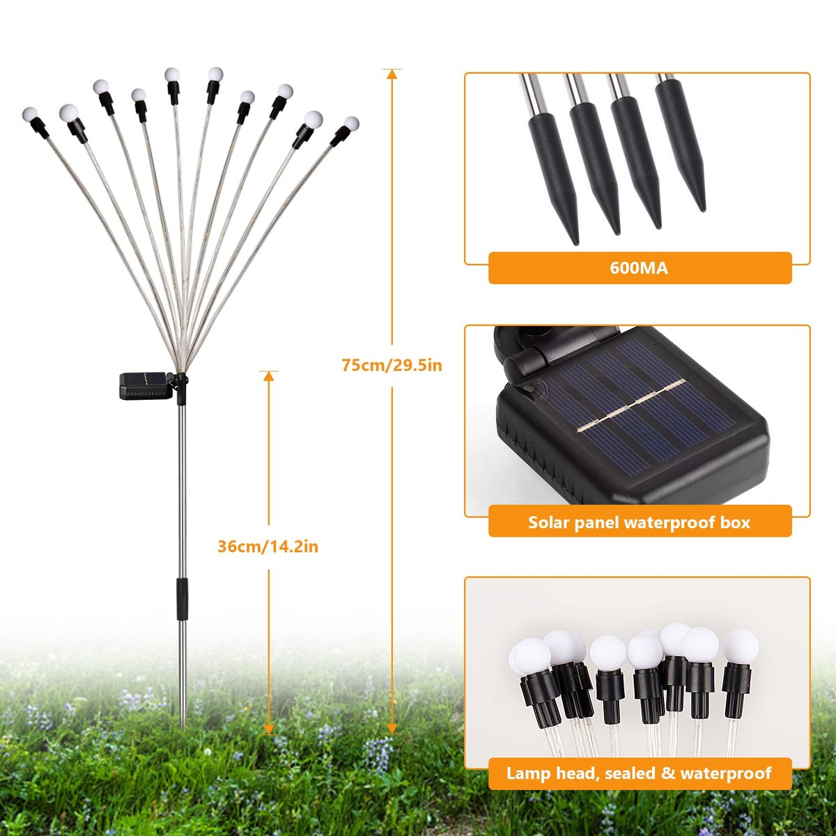 2023 New Upgraded Solar Powered Firefly Garden Light