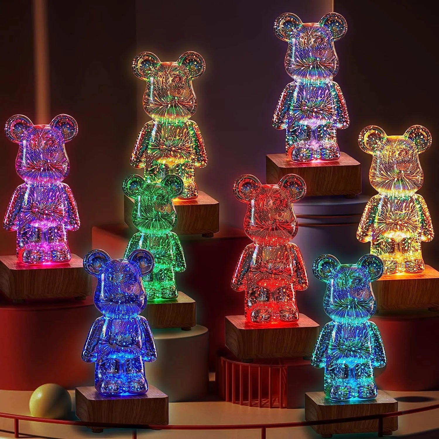 3D LED Firework Bear