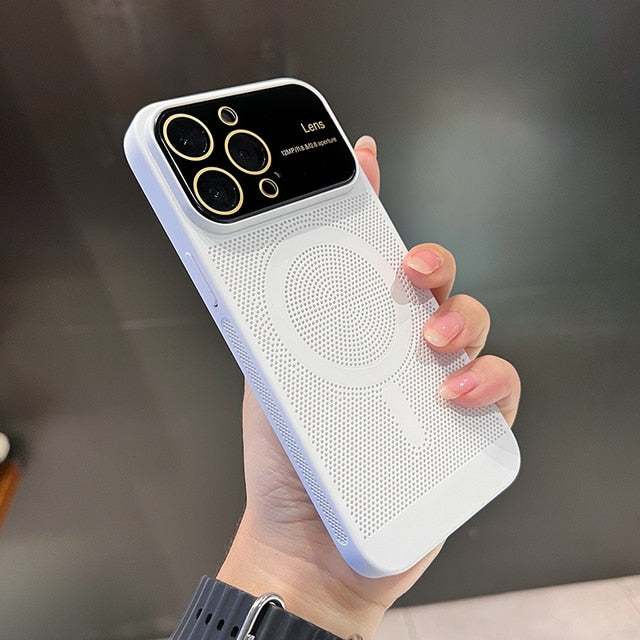 Breathable Magnetic PC Lens Cover iPhone Case