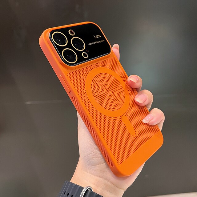 Breathable Magnetic PC Lens Cover iPhone Case