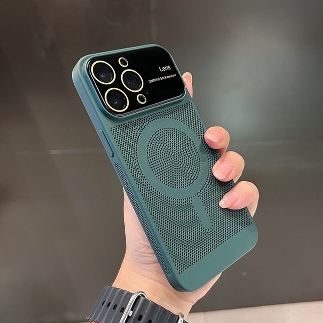 Breathable Magnetic PC Lens Cover iPhone Case