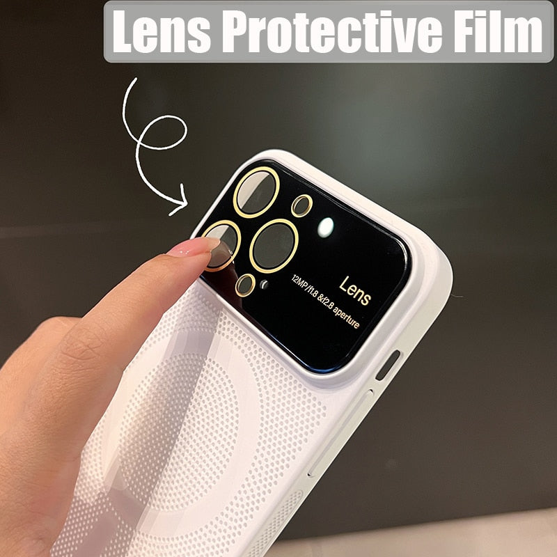 Breathable Magnetic PC Lens Cover iPhone Case