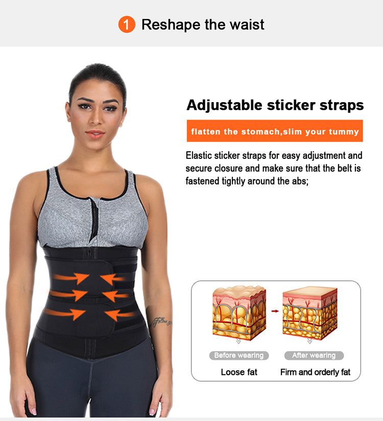 Compression Adjustable Double Belt Waist Trainer Corset