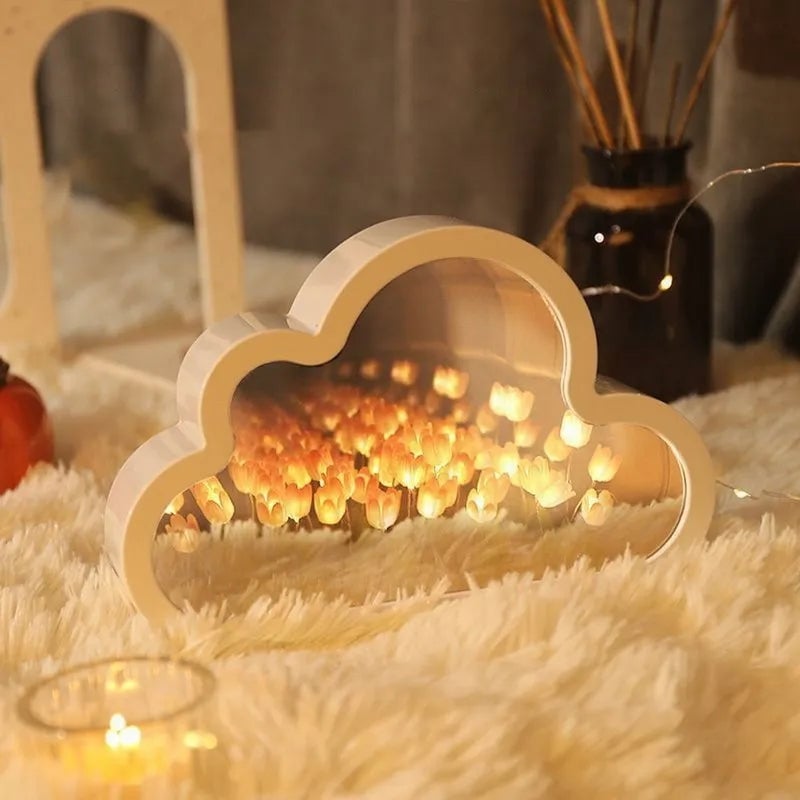 DIY Tulip Cloud Mirror Lamp