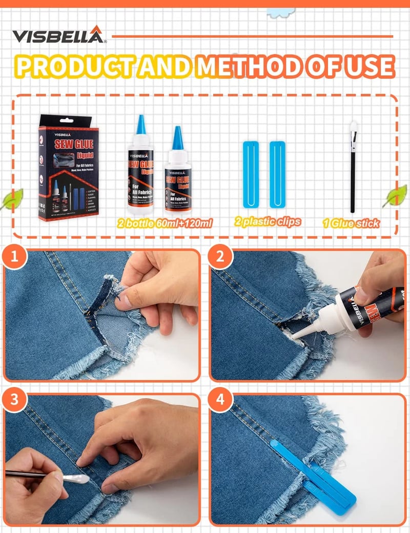 Drying Liquid Stitch Fabric Adhesive Glue