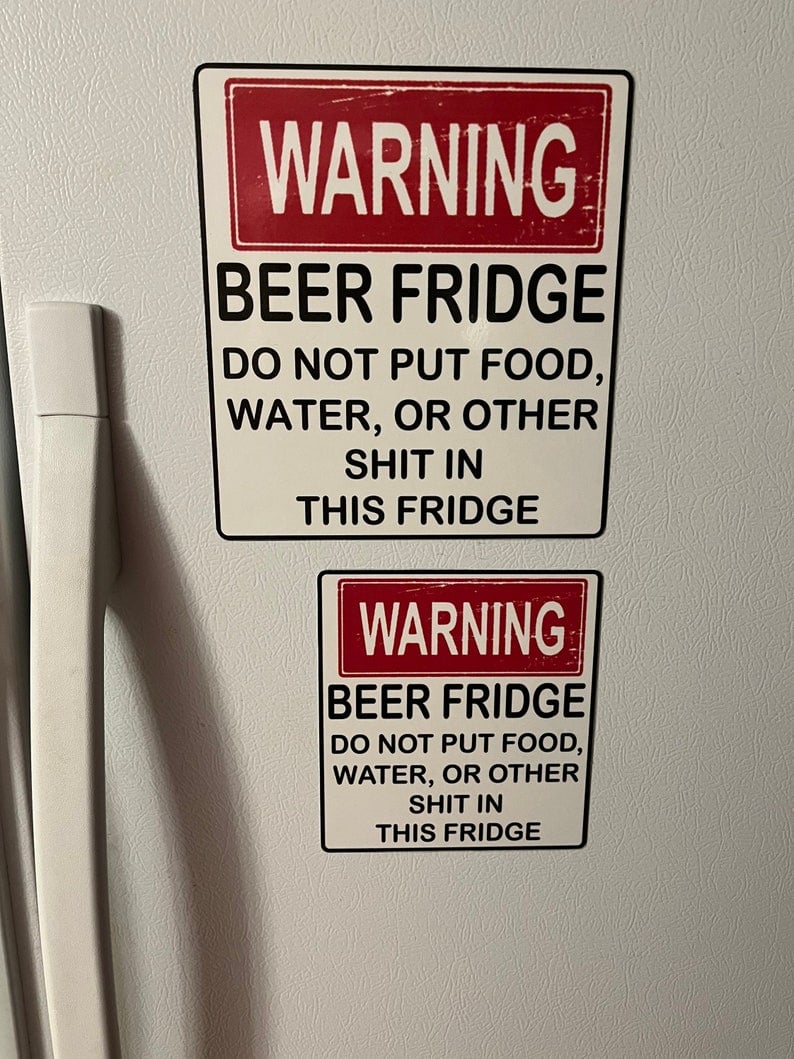 Funny Beer Fridge Vintage Sticker Sign