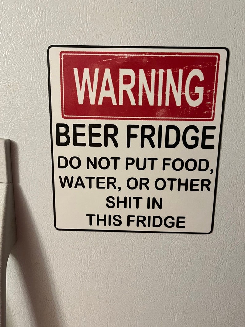 Funny Beer Fridge Vintage Sticker Sign