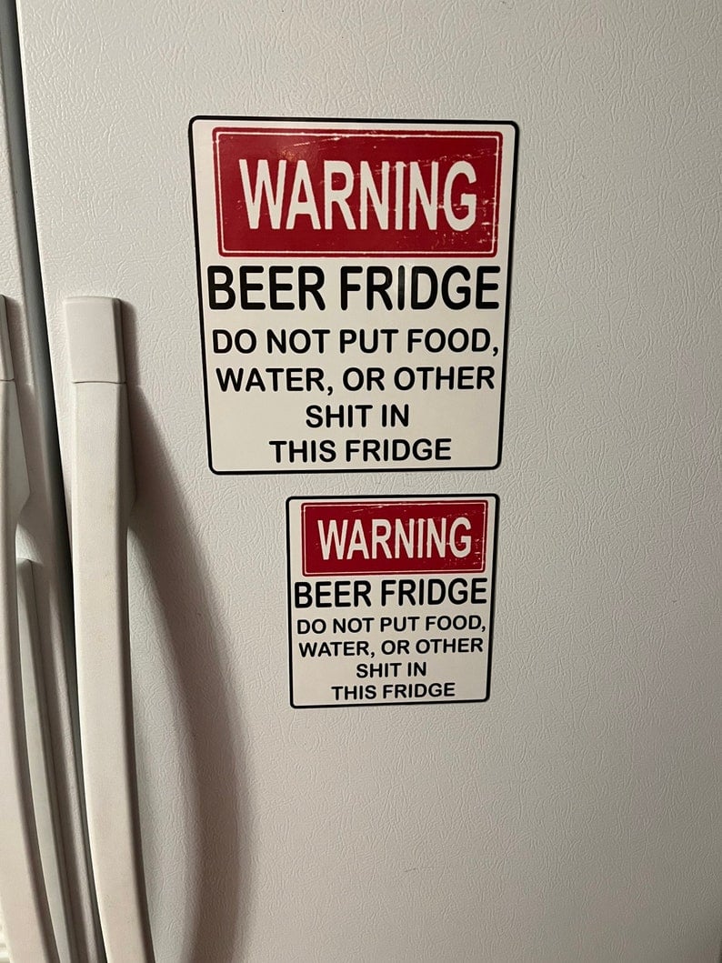 Funny Beer Fridge Vintage Sticker Sign