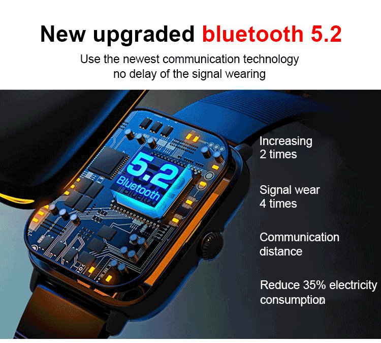 fvear - (All day monitoring of heart rate,blood sugar, and blood pressure) Bluetooth Fashion Smartwatch