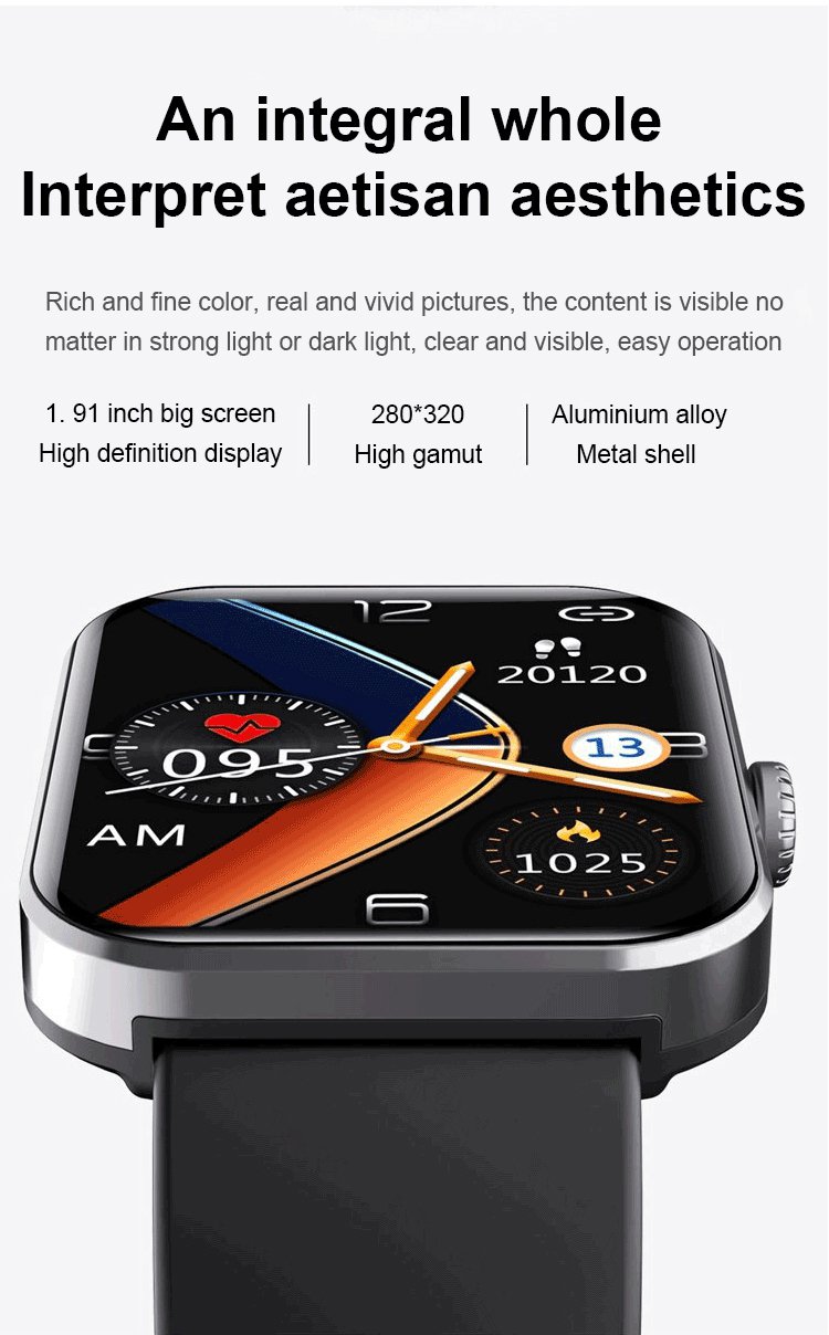 fvear - (All day monitoring of heart rate,blood sugar, and blood pressure) Bluetooth Fashion Smartwatch