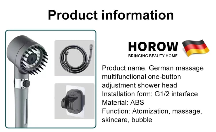 German massage multifunctional one-button adjustment shower head (lowest price ever)