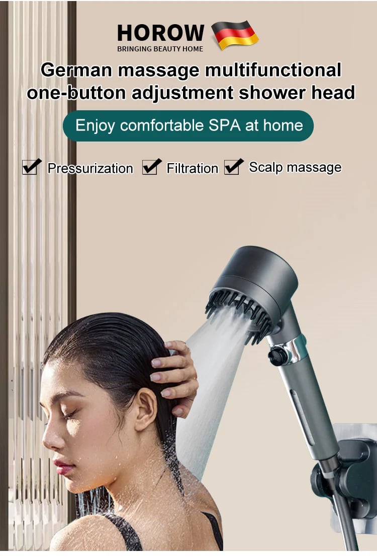 German massage multifunctional one-button adjustment shower head (lowest price ever)