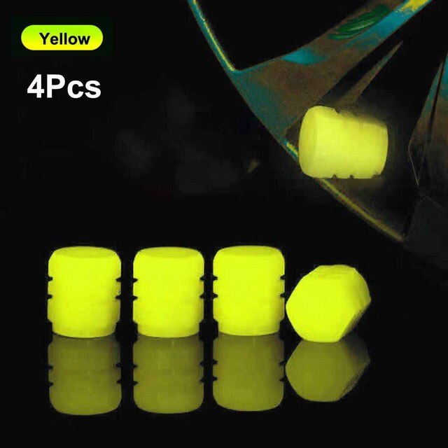 Glow in The Dark Valve Caps (Universal Fits Any Car)