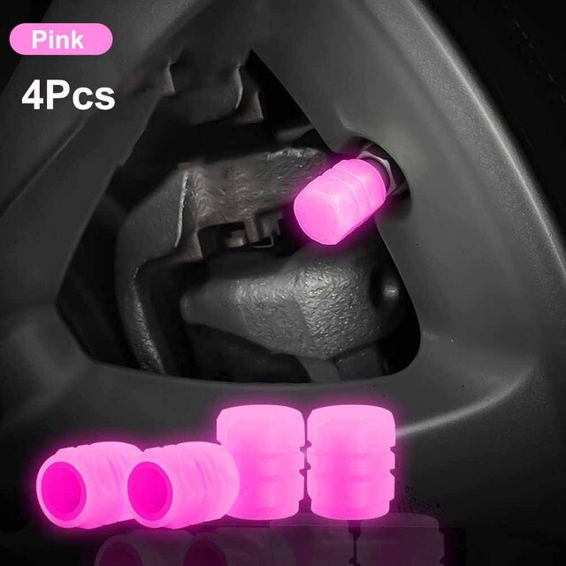 Glow in The Dark Valve Caps (Universal Fits Any Car)