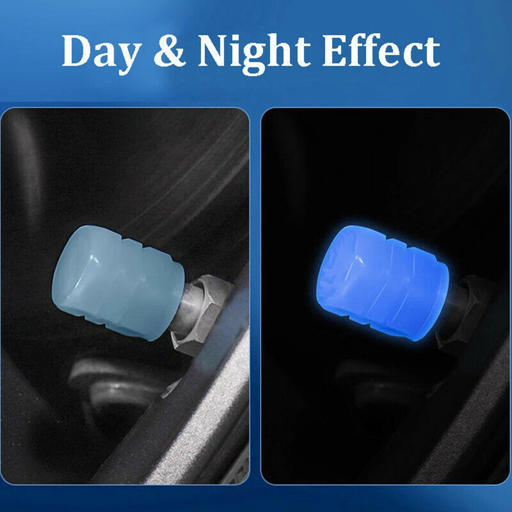 Glow in The Dark Valve Caps (Universal Fits Any Car)