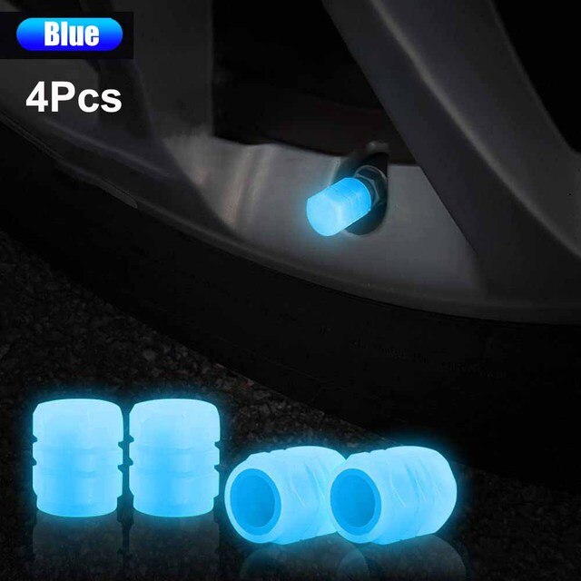 Glow in The Dark Valve Caps (Universal Fits Any Car)